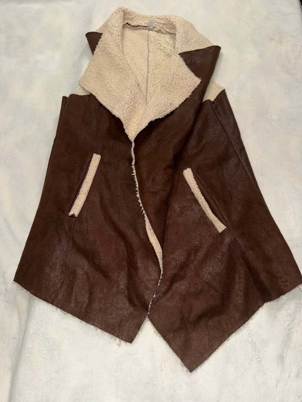 TCEC Womens Brown Lambskin Vest w Pockets
